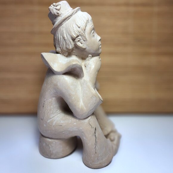 Clown Figurine Austin Production Boy Vintage 1980 Jester Clown Boy Sculpture - Picture 5 of 9